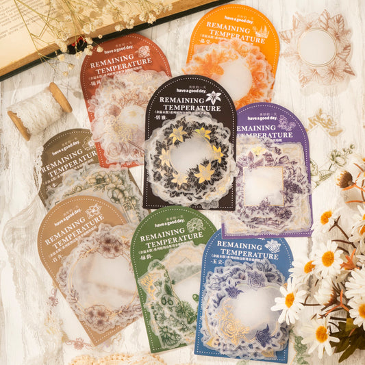 Gilded sulphuric paper stickers