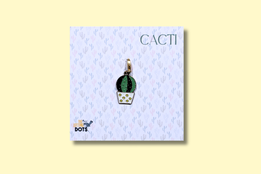 Cacti enamel charm