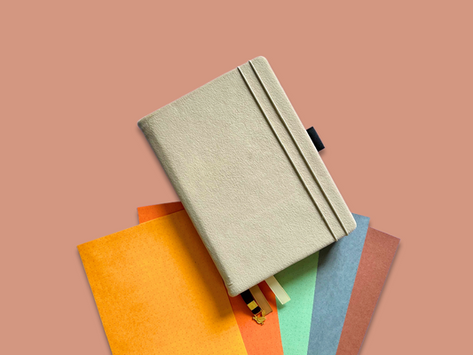 Cream Dot grid Notebook