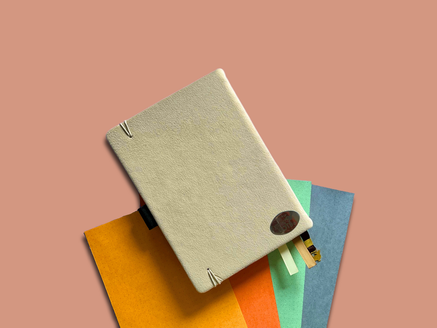 Cream Dot grid Notebook