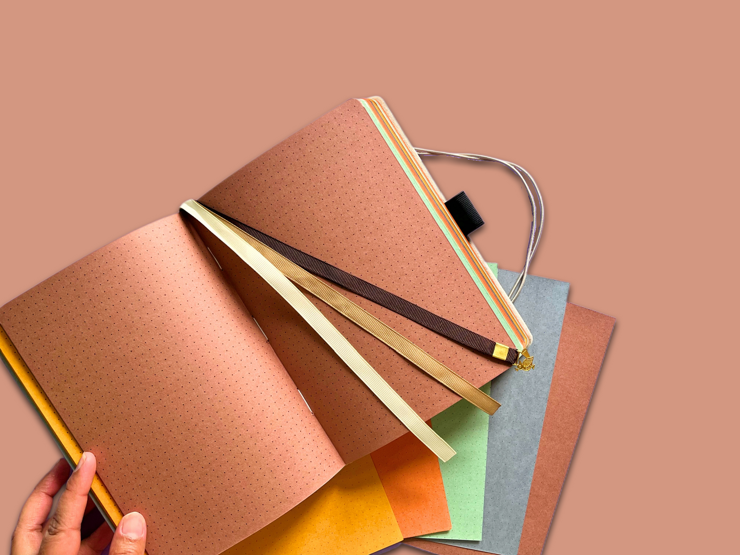 Cream Dot grid Notebook