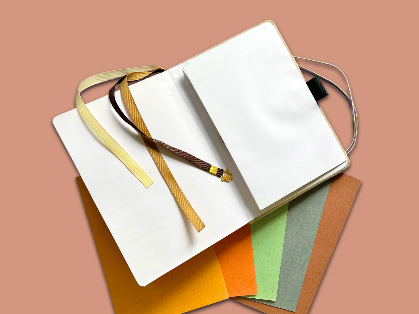 Cream Dot grid Notebook