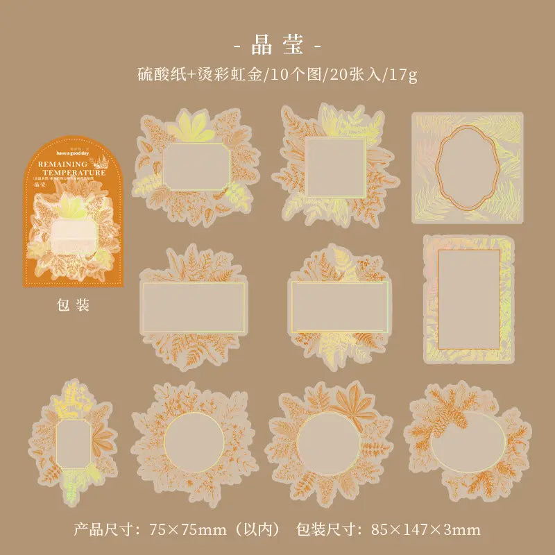 Gilded sulphuric paper stickers