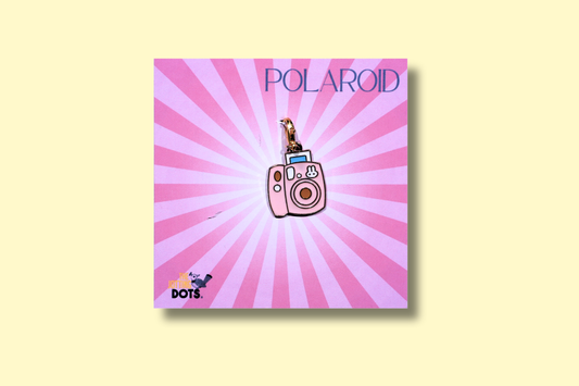 Polaroid camera enamel charm