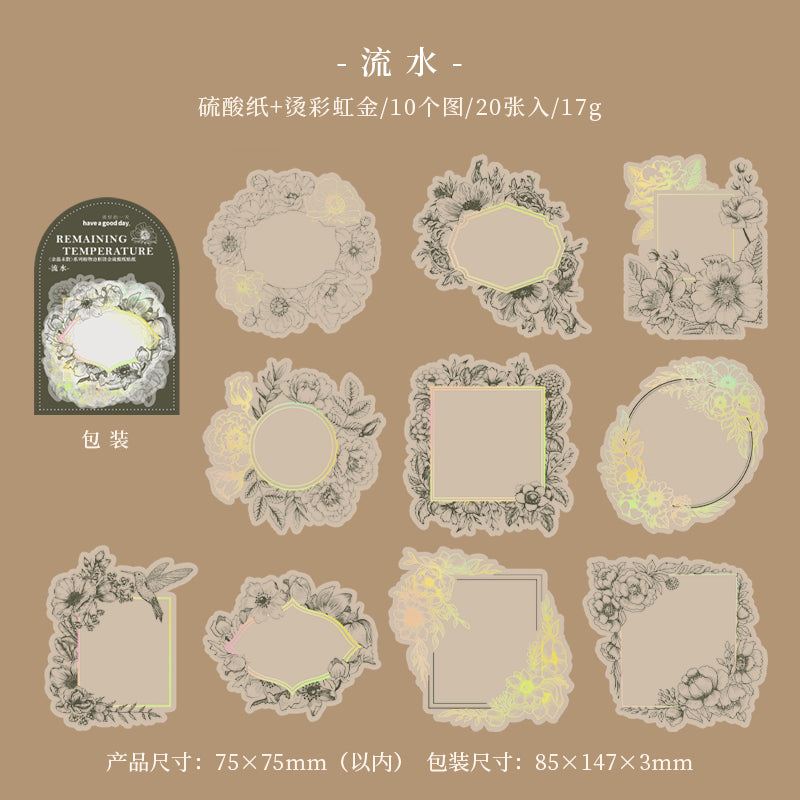 Gilded sulphuric paper stickers