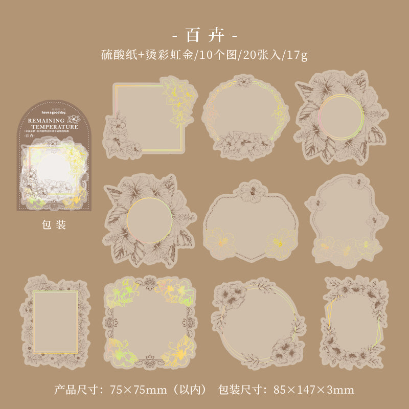 Gilded sulphuric paper stickers