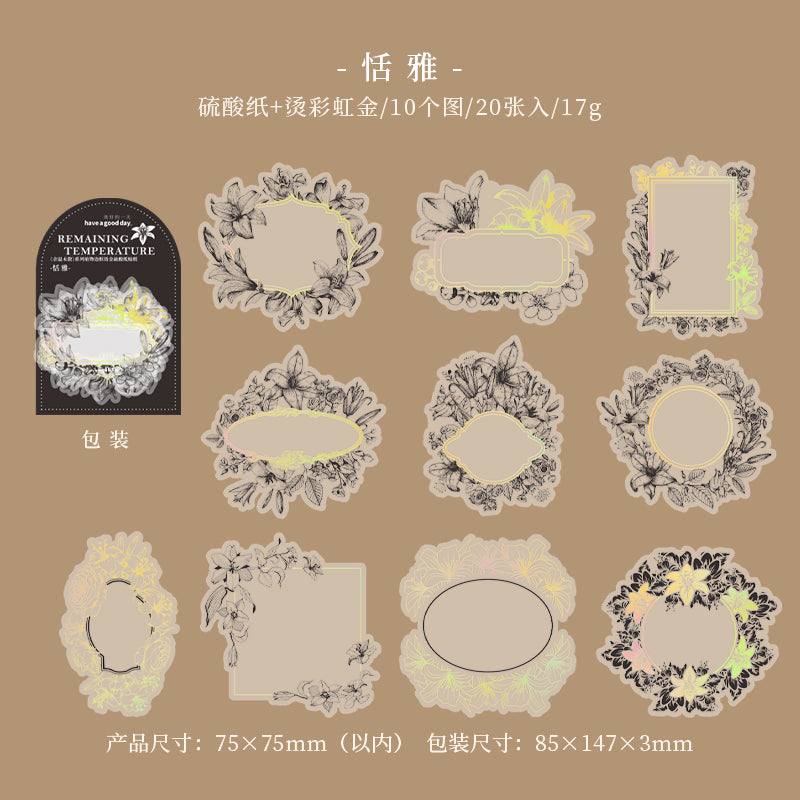 Gilded sulphuric paper stickers