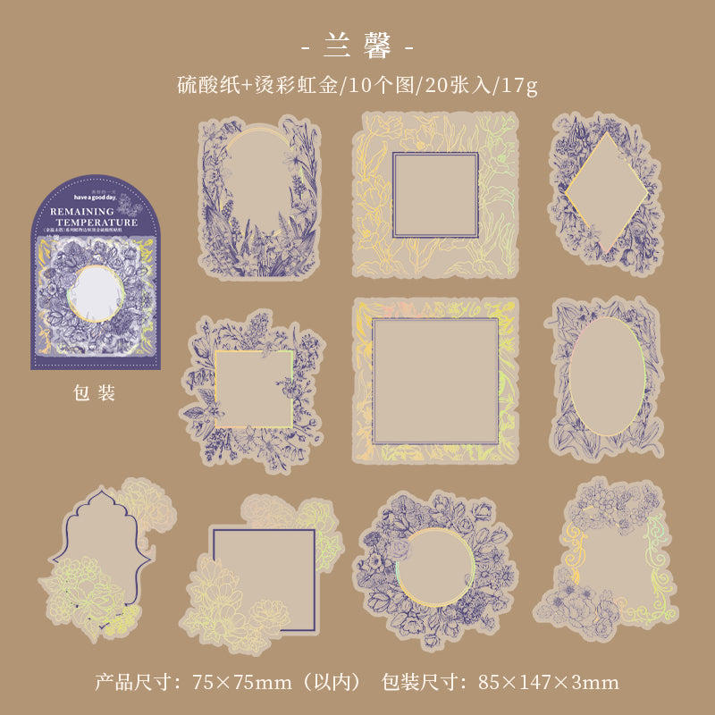 Gilded sulphuric paper stickers