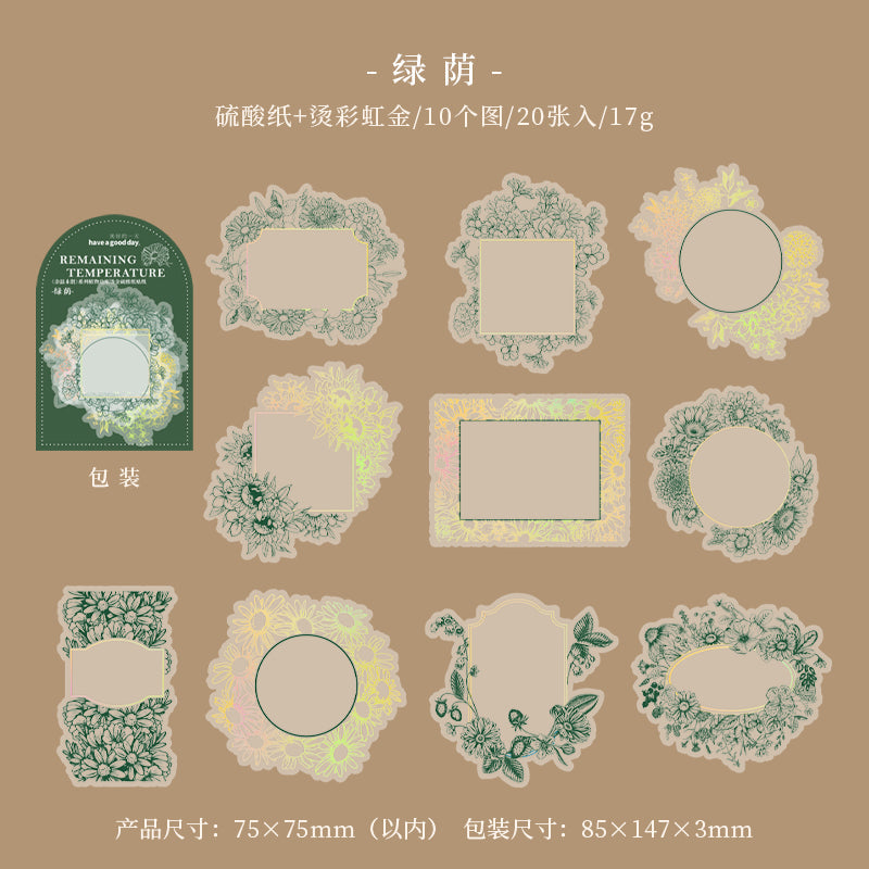 Gilded sulphuric paper stickers