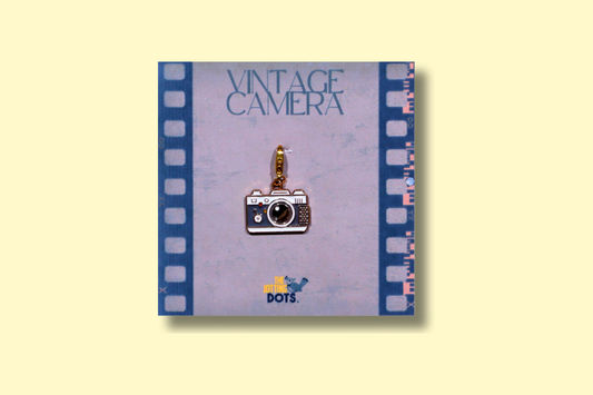 Vintage camera enamel charm