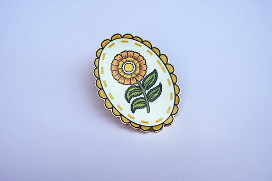 Marigold Medallion Metal Clip
