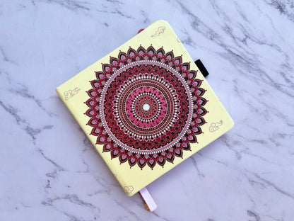 Maroon Mandala Square Notebook