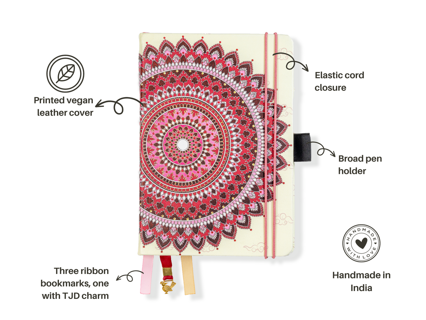 Carnet Grille de points de mandala marron